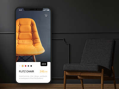 Shop App Concept app app concept chair color dark design design app interface minimal mobile shop shopping store ui ui deisgn ui ux ux