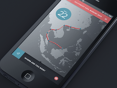 Travel App Trail Page flat map trail travel
