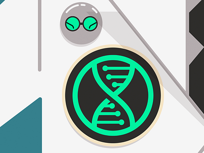 Badges dna glasses illustration science