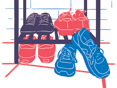 my community illustration riso shoes