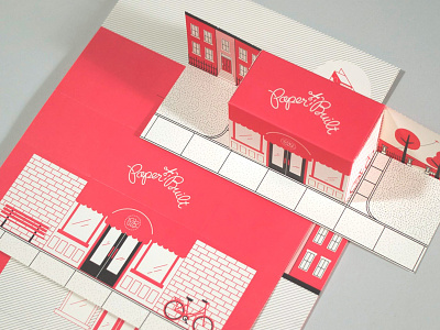 Paper Built businesscard foldable illustration