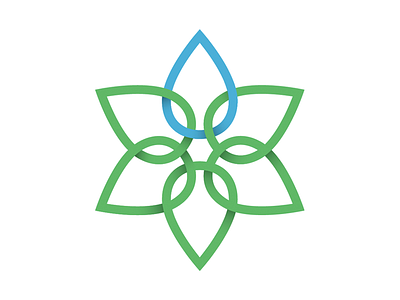 Flower Power flower icon logo raindrop