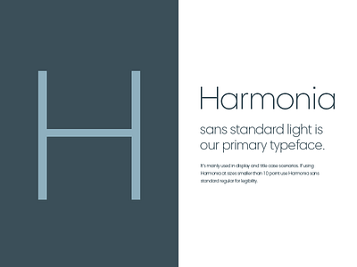 Harmonia brand font layout structure typography