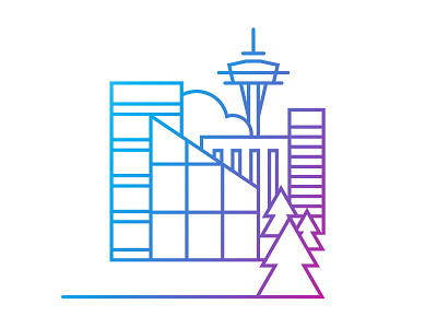 Rain City darth vader building illustration northwest seattle space needle