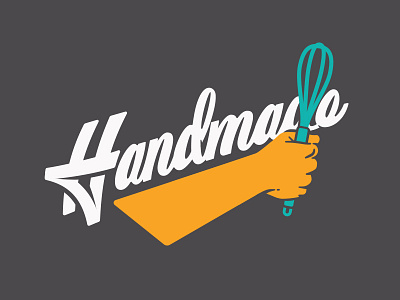 Handmade baking fist hand illustration lettering wisk