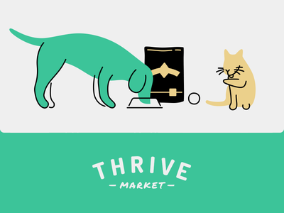 Pets cat dog food illustration market thrive