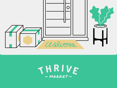 Welcome Home door home illustration market packages plant thrive