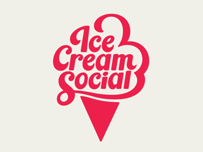 Ice Cream Social creamery ice cream ice cream cone ice cream logo logo typography