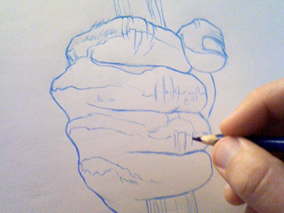 Hand Drawing hand illustration staff