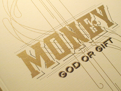 Money Printed money ornate type