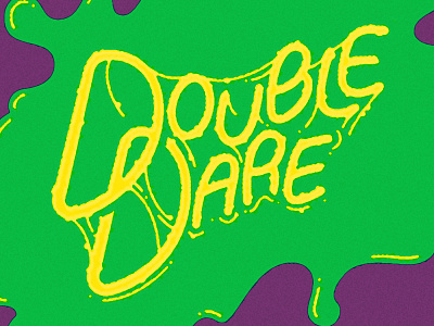 Double Dare gross illustration nickelodeon slime typography