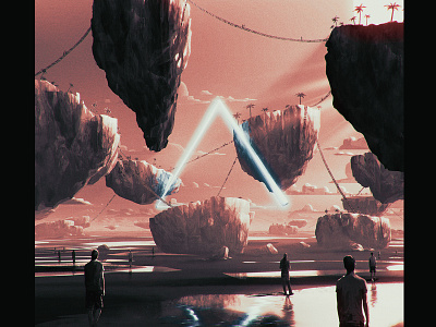 Sci-fi stuff colorscript floating island neons rough scifi