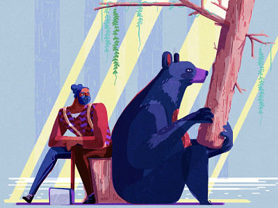 Bears in the Woods ax bear design dude forest illustration lumberjack photoshop woods