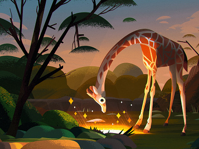 Giraffe animal giraffe illustration short styleframe surreal zoo