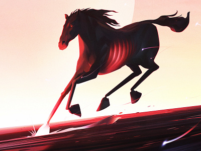 Horse art color digital drawing ghost horse illustration painting photoshop