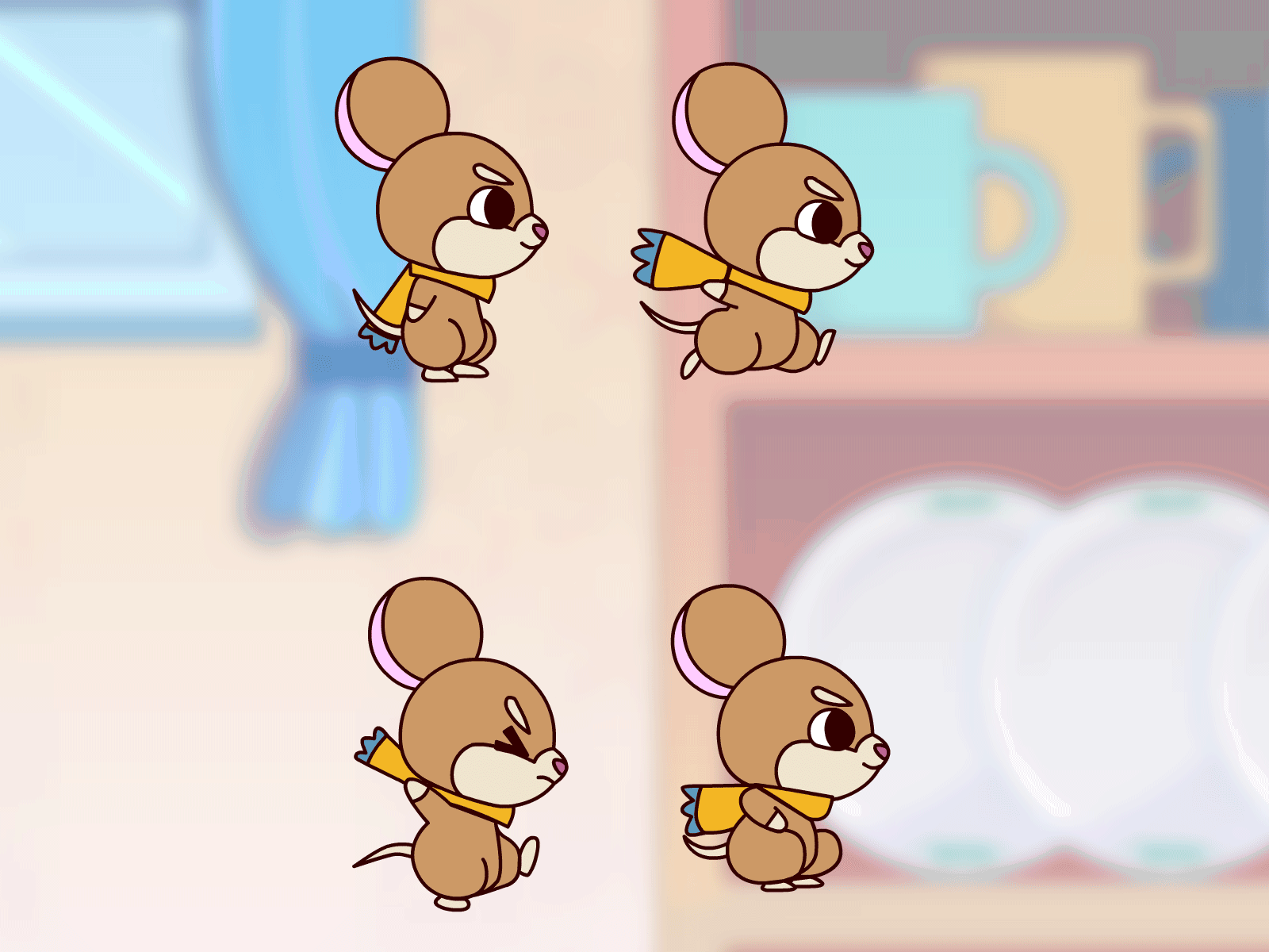 Mouse animation 2d animation character design children educational educative game game game design illustration kids