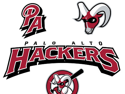Palo Alto Hackers Package baseball logo ram sports design