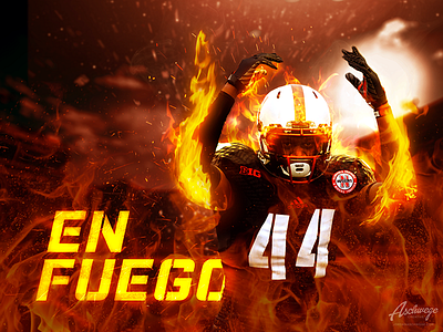 Randy Gregory on Fire football huskers nebraska photoshop