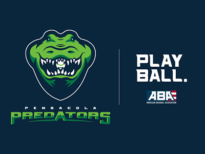 Pensacola Predators - ABA alligator baseball crocodile pensacola sports sports logo