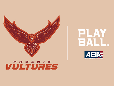 Phoenix Vultures - ABA baseball bird branding logo sports sports design sports logo typeface typography v vulture wings