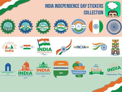 India Independence day stickers pack collection flags gif independence india live photo mobile app sticker pack whoopee whoopeeworld