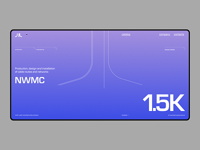 NWMC. Home page design for engineering company clean design desktop fullscreen geometry interaction interface logo minimal purple typography ui uidesign ux webdesign