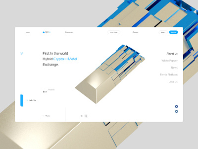 Crypto-Metal Exhange 3d clean fullscreen fullwidth inspiration interface minimal typography ui ux web