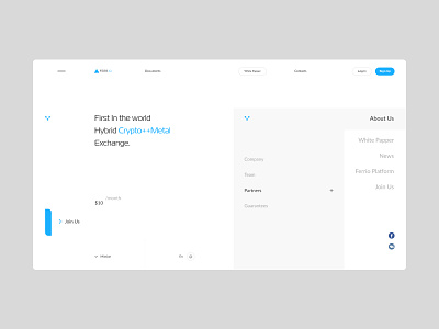 Crypto-Metal Exchange — Menu design fullscreen grid inspiration interface menu minimal typography ui ux web