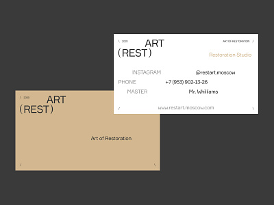Business Card for Restoration Studio branding businesscard card clean font grid helvetica minimal minimalism typogaphy