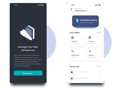 Manage Files UI Screen by Nag-designs on Dribbble