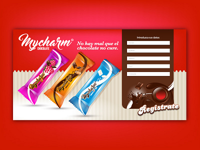 Mycharm call to action chocolates. landing page