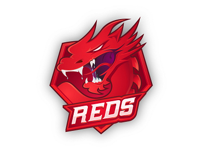 Red dragon - logo design dragon drawing game illustration logo typography