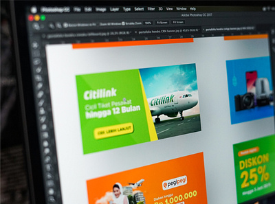 Citilink inApp banner branding clean design illustration simple ui ux website