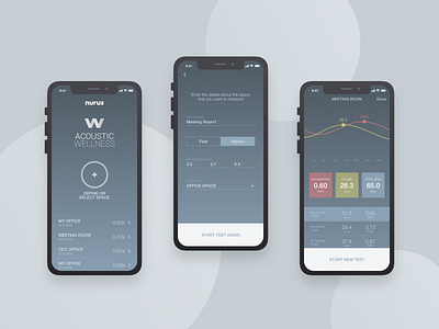 Acoustic Wellness App acoustic analytics app chart input ios iphonex layout mobile nurus uidesign ux design wellness