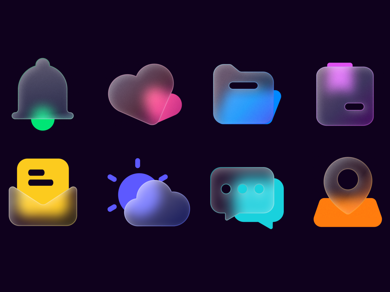 Glassy icons by Lanlynn on Dribbble