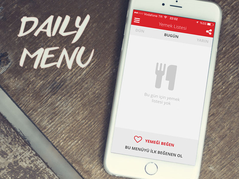 Başkent University Mobile APP - Daily Menu daily university menu food ui ux mobile app