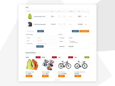 Cart design for e-commerce website template