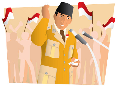 Proklamasi 17 augusts 1945 design dr. ir. h. soekarno illustration independence day indonesia jakarta poster