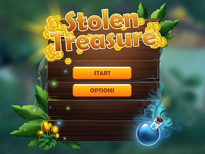 Stolen Treasure button coins drawing game magic menu mushrooms