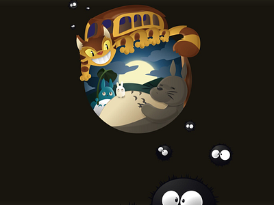 My neighboor Totoro anime catbus ghibli illustrator myneighboortotoro studio ghibli totoro vector vectorillustration