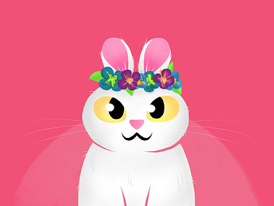 Happy Easter-Cat applepencil bunny cat catillustration digitalart eastercat eastern ipadpro procreate