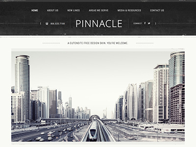 Pinnacle Slate black cms free gutensite theme website