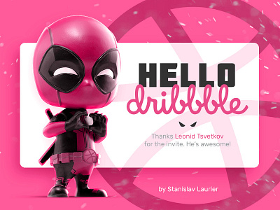 Hello Dribbble! 1 shot art creative dead pool debut design first shot hello dribbble invites pink thanks