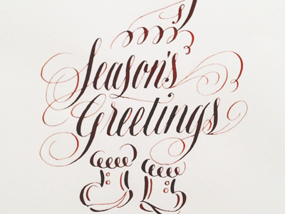 Season's Greetings calligraphy flourish holiday lettering script