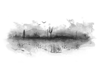 Pause in the Pandemic digital art grayscale illustration watercolor
