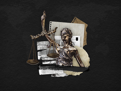 Lady of Justice collage digital art mixed media texture