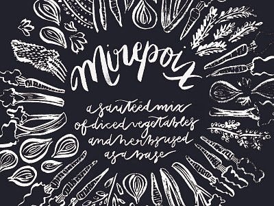 Mirepoix illustration lettering