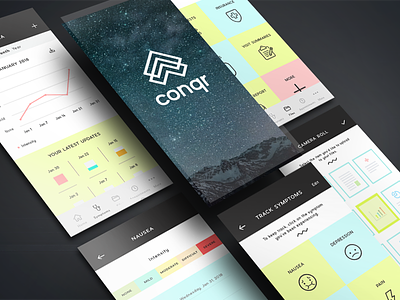 Conqr App Screens app app design cancer health ui ux