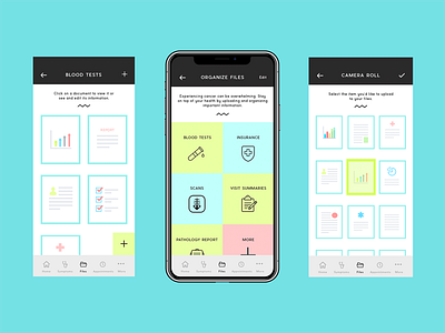 Organizing Medical Files app cancer design file files health medical organize organizer test ui ux