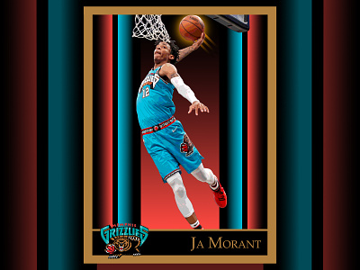 Ja Morant - 90s SkyBox Style Card 90s basketball card basketball player design grizzlies ja morant memphis memphis grizzlies nba retro retro design